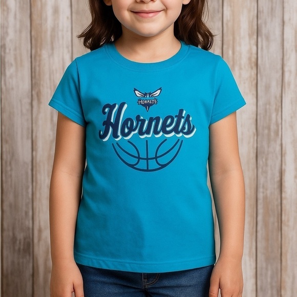 NBA Other - Charlotte Hornets Girls Large Teal Graphic Tee NBA Kids Shirt NWT